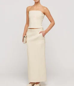 Illi Strapless Top in Buttermilk