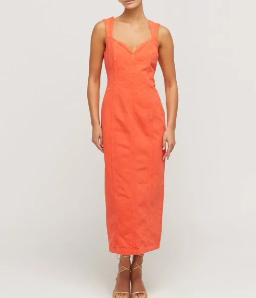Indya Denim Maxi Dress in Poppy