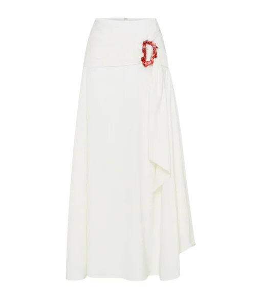 Ingrid Maxi Linen Skirt in Ivory