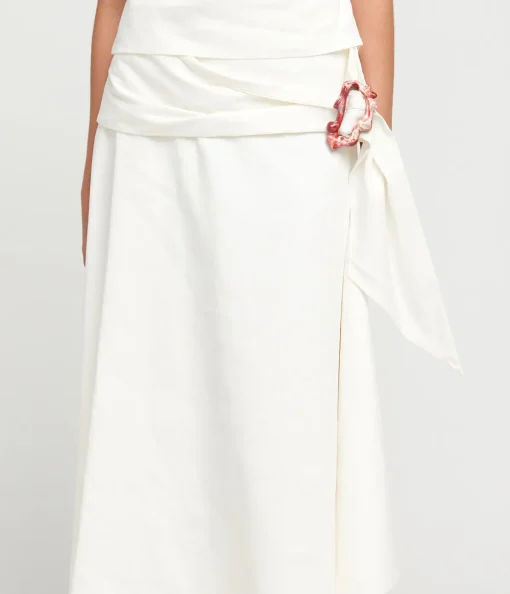 Ingrid Maxi Linen Skirt in Ivory