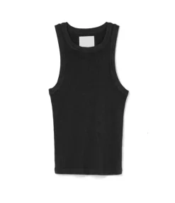 Isabel Rib Tank in Black