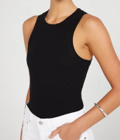 Isabel Rib Tank in Black