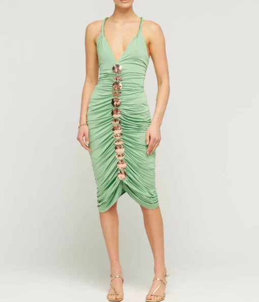 Jalina Ruched Maxi Dress in Meadow