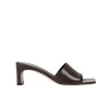 Jeanie Leather Mule in Moka