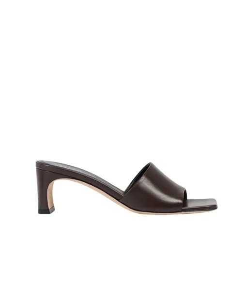 Jeanie Leather Mule in Moka