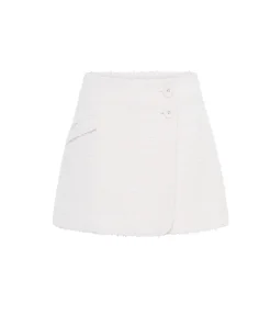 Jenna Tweed Skirt in Porcelain