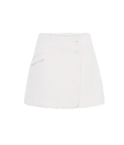 Jenna Tweed Skirt in Porcelain