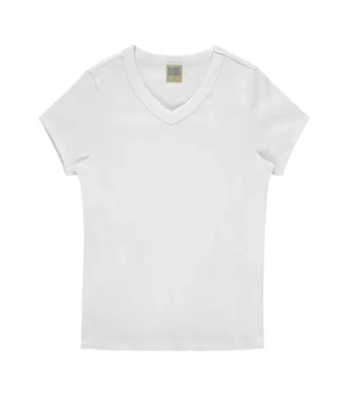 Jill Fitted Baby Tee in White