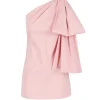Josselin One Shoulder Mini Dress in Warm Pink