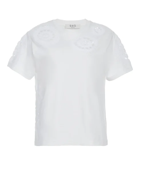 Joy Crochet T-Shirt in White