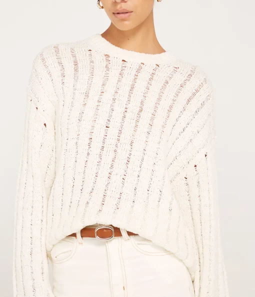 Julia Crew Neck Knit in Pristine