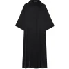Julia Midi Silk Dress in Black
