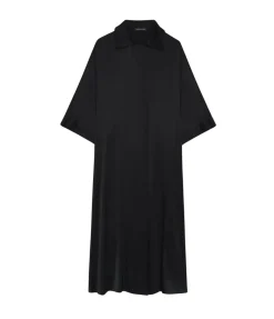 Julia Midi Silk Dress in Black