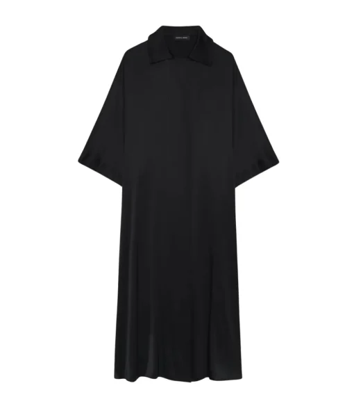 Julia Midi Silk Dress in Black