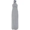 Julie Dress in White and Navy Stripe