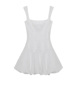 Juni Tank Bubble Mini Dress in White