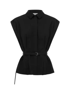 Juno Belted Shirt in Black