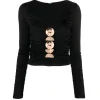 Keira Long Sleeve Top in Black