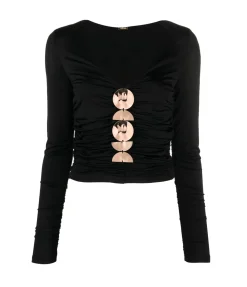 Keira Long Sleeve Top in Black
