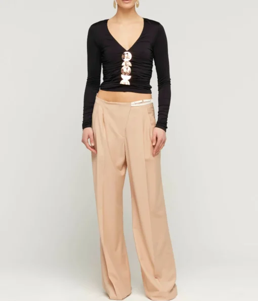 Keira Long Sleeve Top in Black