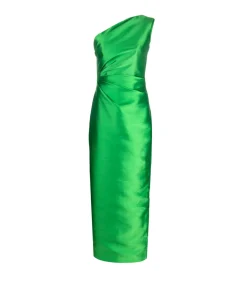 Kira Twill Maxi Dress in Bright Green