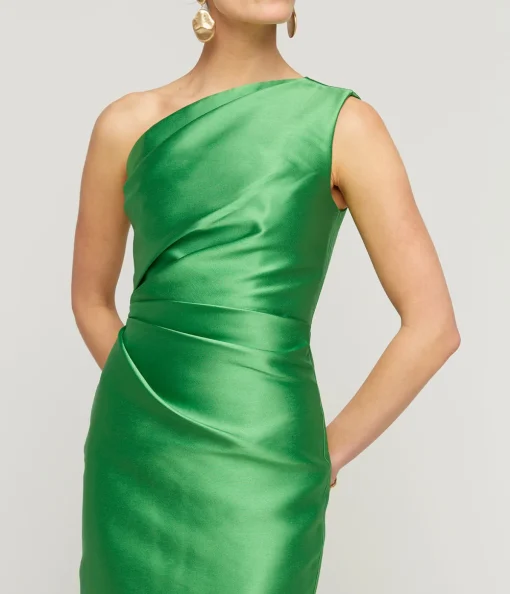 Kira Twill Maxi Dress in Bright Green