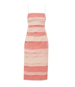 Kirton Midi Dress in Pearl and Pink