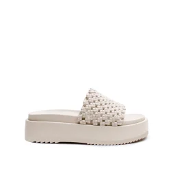 Knotted Platform Slide in Milk