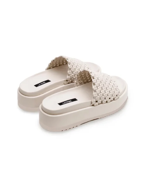 Knotted Platform Slide in Milk