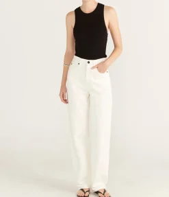 Koko High Rise Straight Jean in White