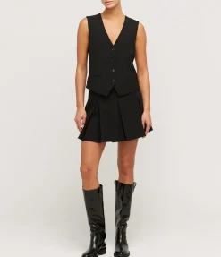 Konno Pleated Mini Skirt in Black