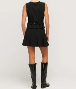 Konno Pleated Mini Skirt in Black