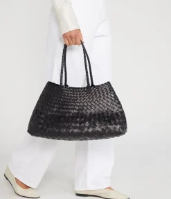 Large Santa Croce Leather Bag in Black