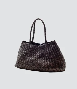 Large Santa Croce Leather Bag in Dark Brown