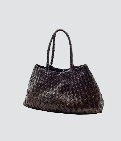 Large Santa Croce Leather Bag in Dark Brown