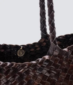 Large Santa Croce Leather Bag in Dark Brown