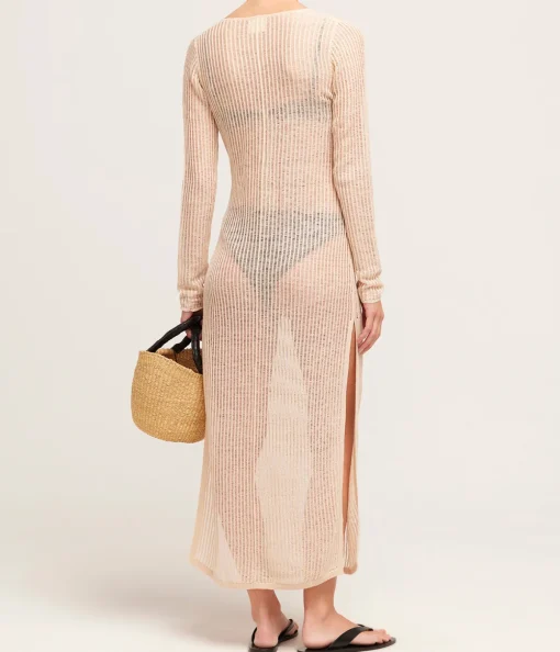 Lattice Knit Dress in Husk