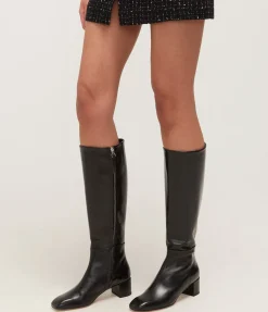 Laura Calf Leather Boot in Black