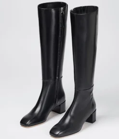 Laura Calf Leather Boot in Black