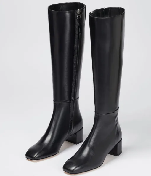 Laura Calf Leather Boot in Black