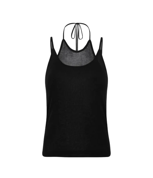 Layered Halter Tank in Black