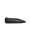 Leather Studded Slippers in Black