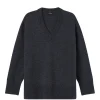 Lewis V-neck Knit in Charcoal Melange