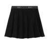 Light Twill Pleated Mini Skirt in Black
