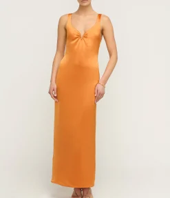 Liliana Midi Dress in Kumquat