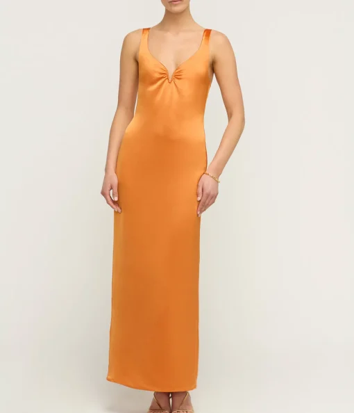 Liliana Midi Dress in Kumquat