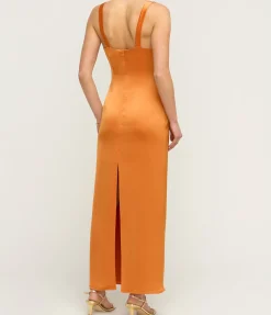 Liliana Midi Dress in Kumquat