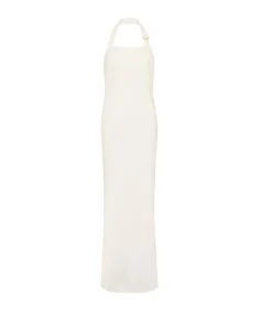 Linen Bias Maxi Dress in Ivory