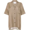 Linka Short Sleeve Silk Shirt in Golden Linka