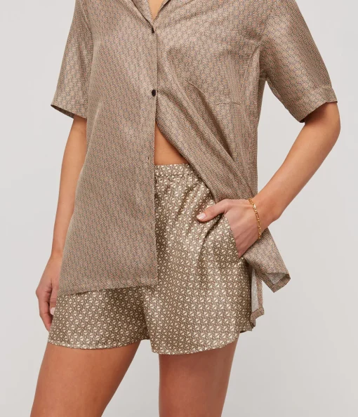 Linka Silk Shorts in Crema Linka